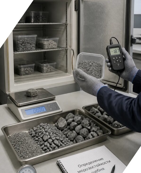 Определение морозостойкости щебня в Стрежевом от 3568 р. | ЭкспертизаРоссия