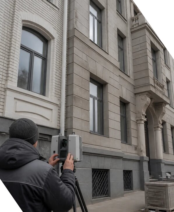 Лазерное сканирование фасадов зданий для обследования в Стрежевом